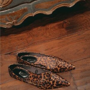 Zara Animal Print Pointed Flats